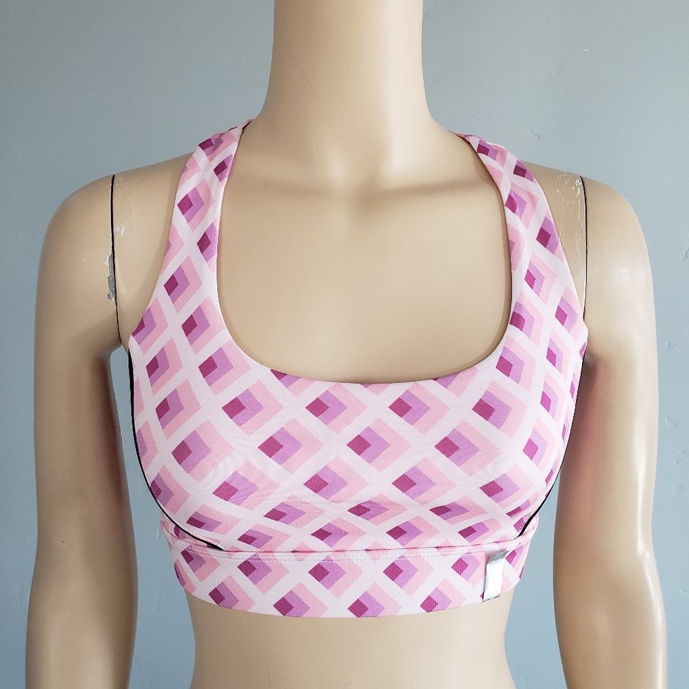 Forever 21 Pink & Purple Geometric Athletic Sports Bra Small NEW